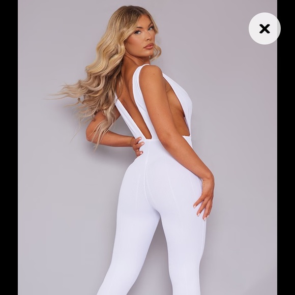 White Plunge jumpsuit - Picture 2 of 4